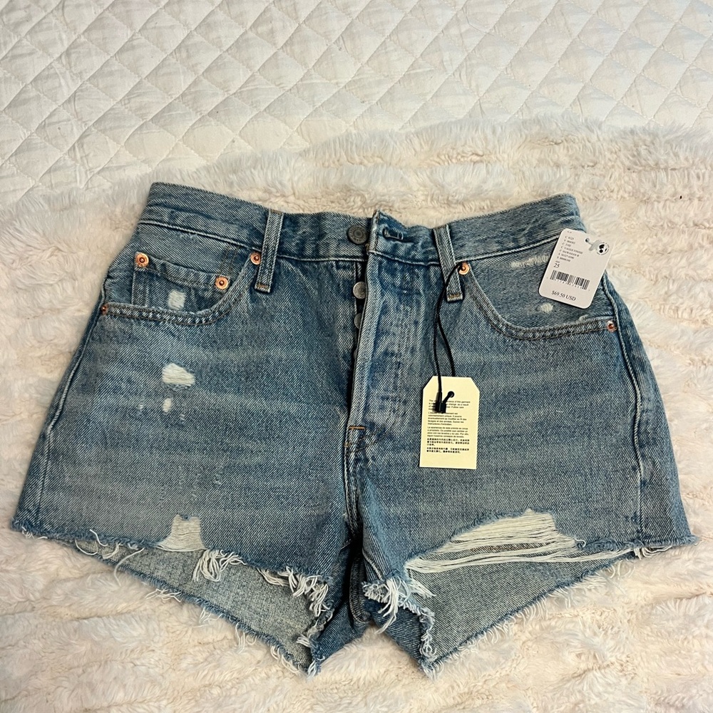 Levi high rise denim shorts (501 shorts)